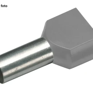 Izolovaná dvojitá dutinka Cu 2 x 4/12 mm, šedá (100 ks) - Akční sleva