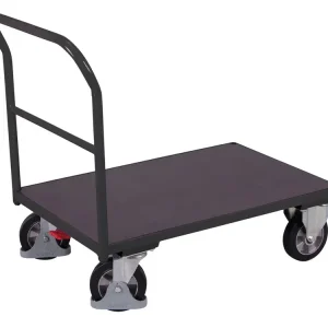 Plošinový vozík s madlem, Variofit, ložná plocha 202 x 80 cm, do 1000 kg, modrá/antracit - Omezené zásoby