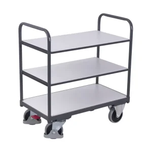 Policový vozík, ESD, 3 police (99 x 68 cm), Variofit, do 250 kg, modrá/antracit - Rychlá expedice