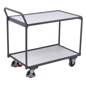 Antistatický policový vozík s madlem, 3 police (98 x 60 cm), Variofit, do 250 kg | Zlevněno