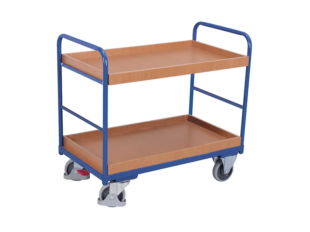 Policový vozík, Variofit, ložná plocha 96 x 65 cm, do 250 kg, modrá/antracit | Nově k dispozici