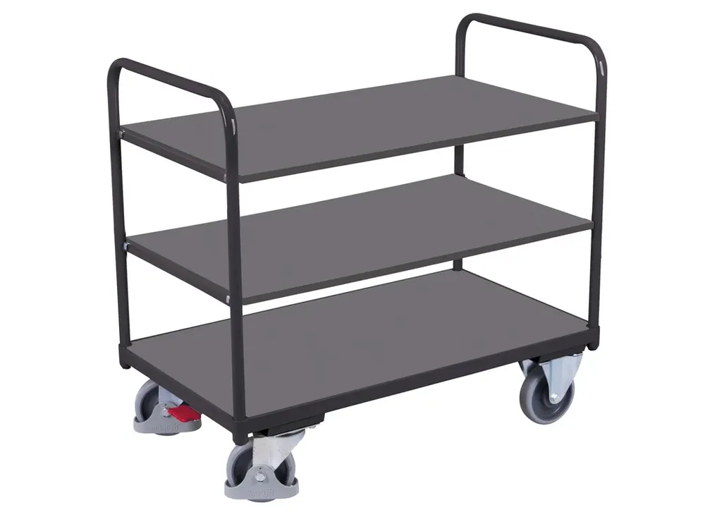 Policový vozík, 3 police, Variofit, ložná plocha 120 x 80 cm, do 250 kg, modrá/antracit - Nový produkt