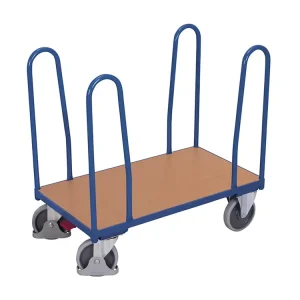 Speciální nabídka - Plošinový vozík se čtyřmi rohovými podpěrami, Variofit, ložná plocha 106 x 64 cm, do 500 kg, modrá/antracit