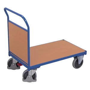 Plošinový vozík s madlem, plná výplň, Variofit, ložná plocha 88 x 50 cm, do 400 kg, modrá/antracit | Premium