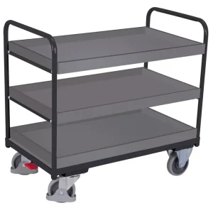 Nenechte si ujít nabídku - Policový vozík, Variofit, 3 police s ohraněním (81 x 45 cm), do 250 kg, modrá/antracit