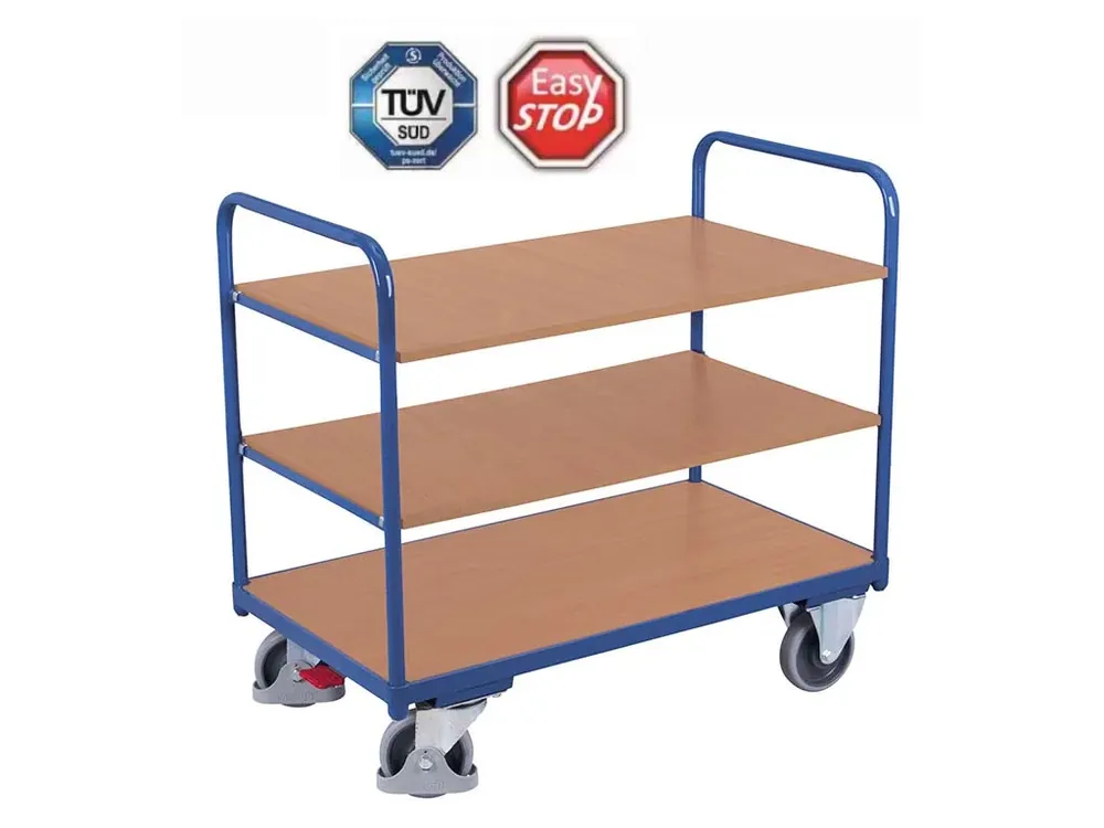 Policový vozík, Variofit, 3 police (84 x 48 cm), do 250 kg, modrá/antracit | Výhodná nabídka