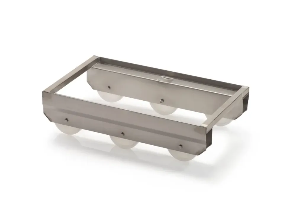 Podvozek pro přepravky nerezový 405 x 605 - 6 polyamidových koleček - Doprodej zásob