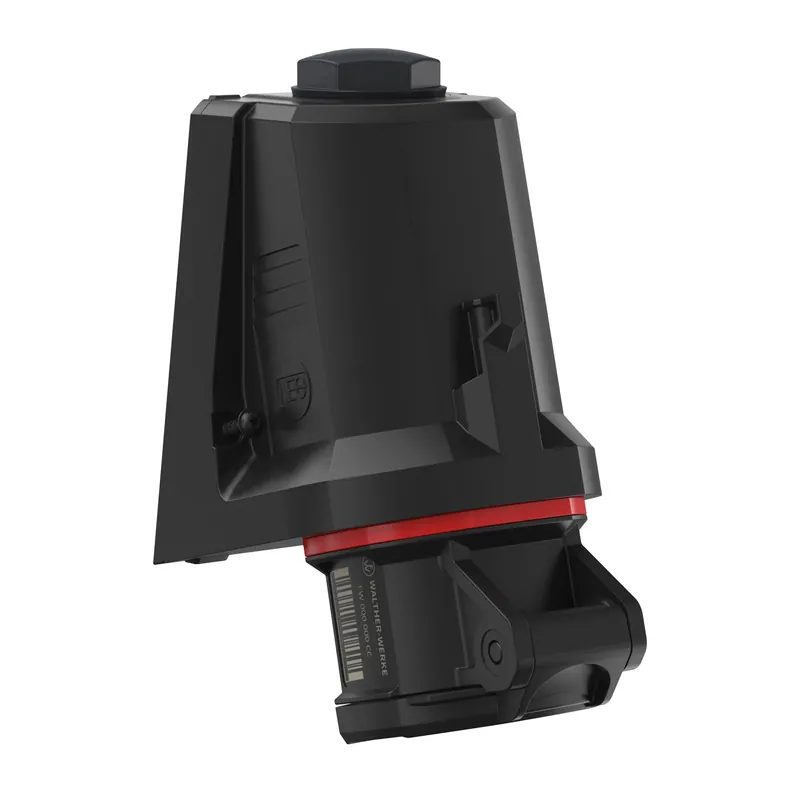 Nyní k dispozici | WALTHER FW110406CC CEE Nástěnná zásuvka NEO, 16A 4P 400V 6h, IP54, s bezšroubovým pružinovým připojením, černá/červená