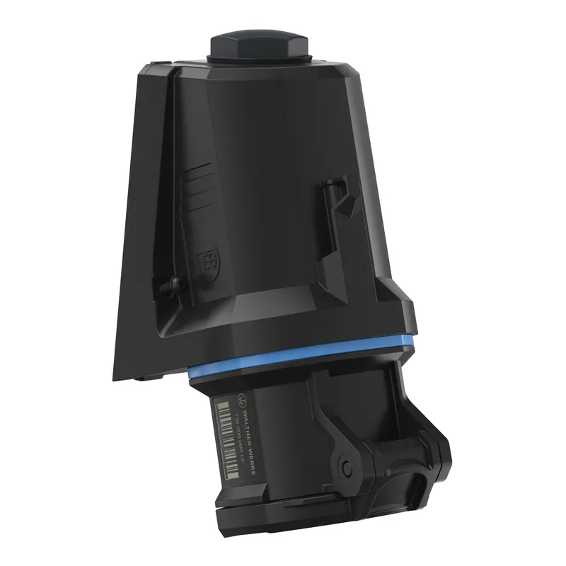 Téměř vyprodáno | WALTHER FW130306SK CEE Nástěnná zásuvka NEO, 32A 3P 230V 6h, IP54, se šroubovým připojením, černá/modrá