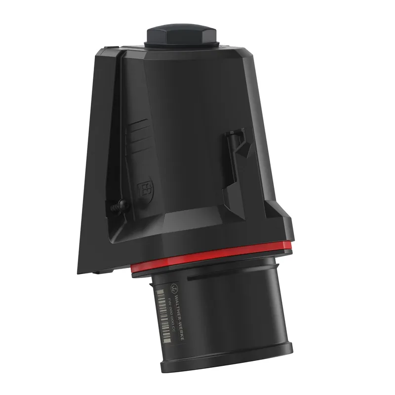 Rychlá doprava | WALTHER FW730506SK CEE Nástěnná přívodka šikmá NEO, 32A 5P 400V 6h, IP54, se šroubovým připojením, černá/červená