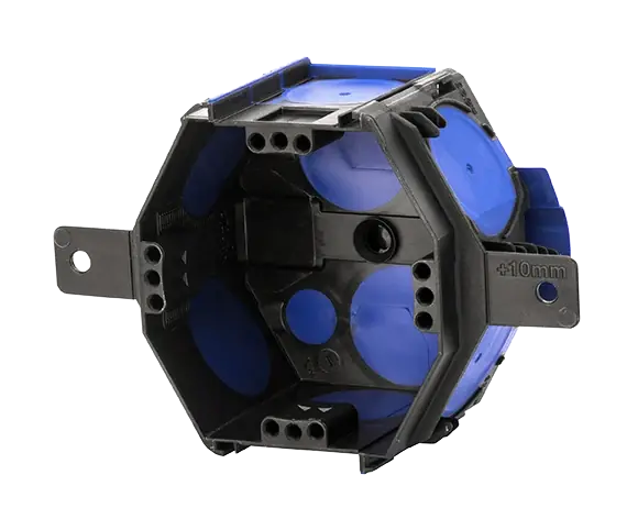 F-TRONIC 7320100 UI10F Přístrojová krabice pod omítku pro instalaci pomocí pěny, Ø 82 mm, hloubka 48 mm, černá/modrá - Využijte nabídku